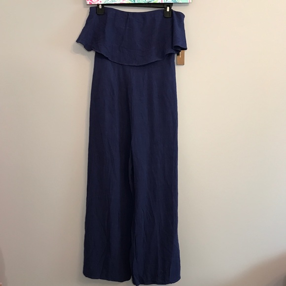 Lulus jumpsuit with button legs size S navy blue - Picture 2 of 6